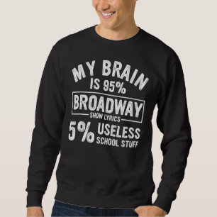 Sweatshirt My Brain Is 95 Broadway Lyrics Fun Drama Actor Act