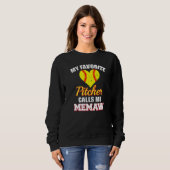 Sweatshirt My Favorite Pitcher Calls Me Memaw Pitcher Softbal (Devant entier)