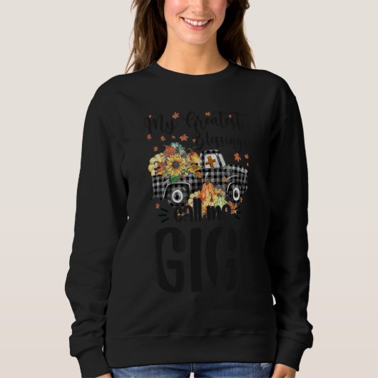 Sweatshirt My Greatest Blessings Call Me Gigi Truck Pumpkin 1 (Devant)