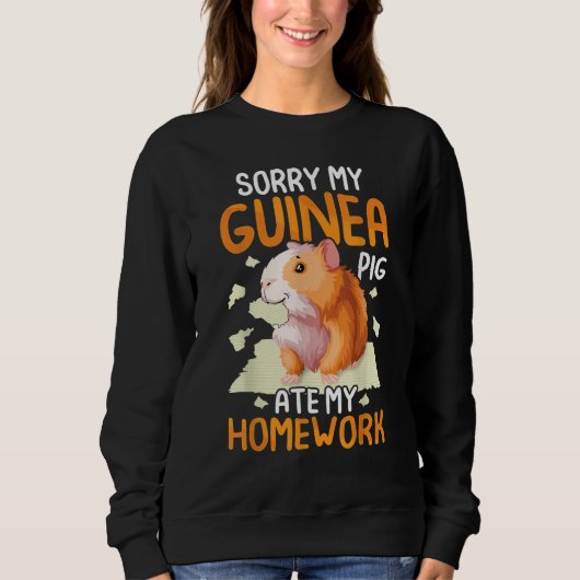 Sweatshirt My Guinea Pig ate my Homework Cavy Kids Girls (Devant)