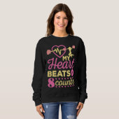 Sweatshirt My Heart Beats in 8 Counts Cheerleader Cheerleadin (Devant entier)