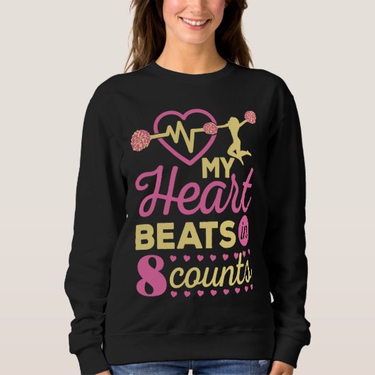 Sweatshirt My Heart Beats in 8 Counts Cheerleader Cheerleadin (Devant)