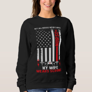 Sweatshirt My Wears Scrubs American Flag Nurse Cadeau pour