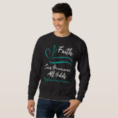 Sweatshirt Myasthenia Gravis Awareness Teal Ribbon Christian (Devant entier)