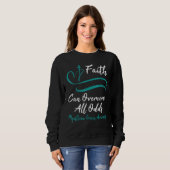Sweatshirt Myasthenia Gravis Awareness Teal Ribbon Christian  (Devant entier)