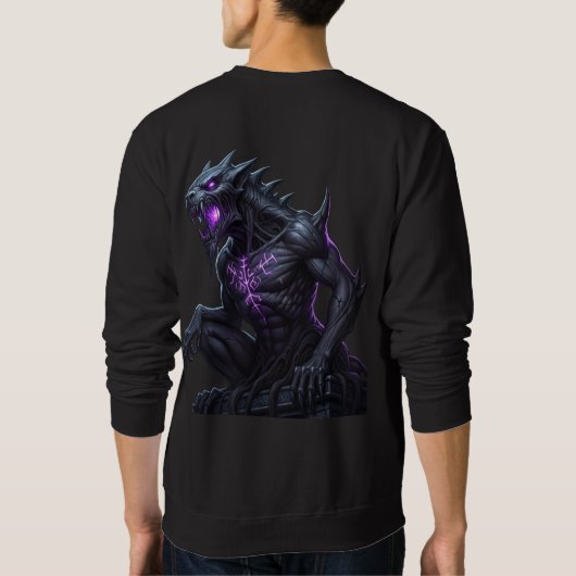 Sweatshirt Mystic Rune Guardian : Bête Imaginaire foncé longu (Dos)
