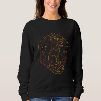 Sweatshirt Mystical cat reaching for stars in magical T-Shirt