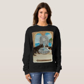 Sweatshirt Mystical Cats Two of Sea Tarot Card Blackcraft Hal (Devant entier)