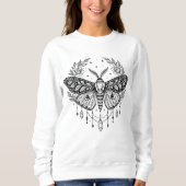 Sweatshirt Mystical Gothic Moth Botanical Celestial Line Art  (Devant)