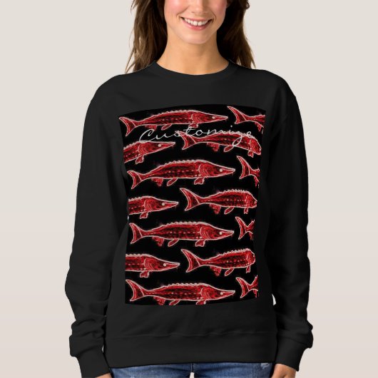 Sweatshirt nage d'esturgeon rouge (Devant)