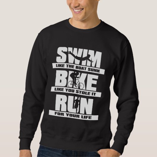 Sweatshirt Nageur de recyclage de coureur de triathlon de (Devant)