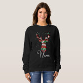 Sweatshirt Nana Reindeer Jeu de famille de jumelage (Devant entier)