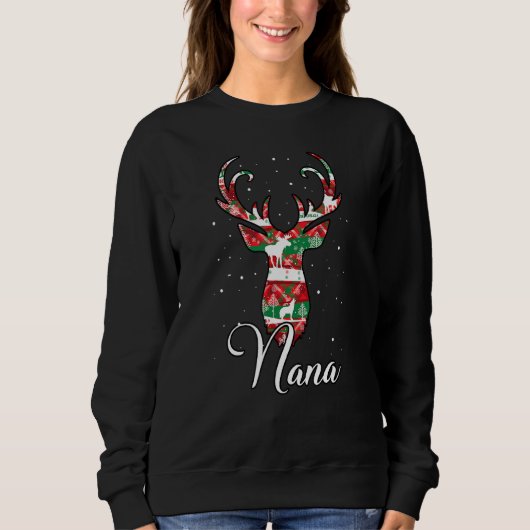 Sweatshirt Nana Reindeer Jeu de famille de jumelage (Devant)
