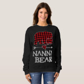 Sweatshirt Nanny Bear Noël Noël Noël Pajama Rouge Plaque Buff (Devant entier)