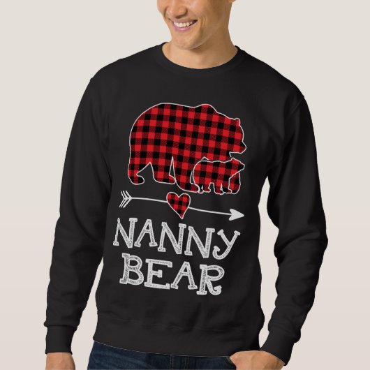 Sweatshirt Nanny Bear Noël Noël Noël Pajama Rouge Plaque Buff (Devant)