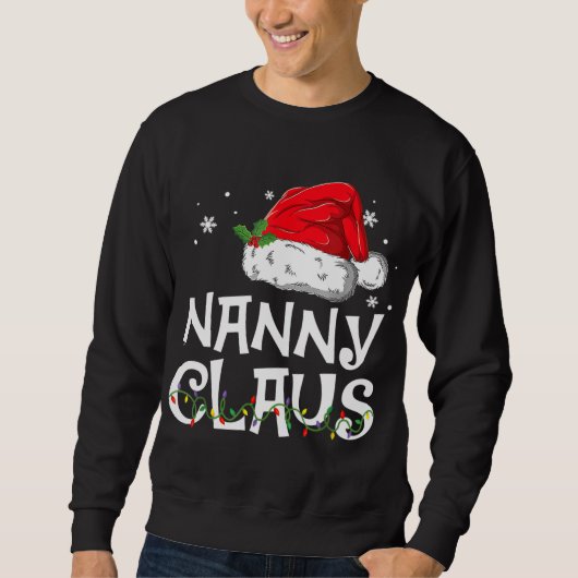 Sweatshirt Nanny Claus Père Noël Funny Christmas Pyjama Corre (Devant)