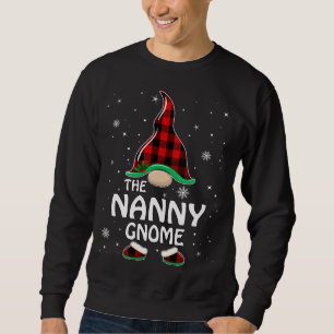Sweatshirt Nanny Gnome Buffalo Plaid Matching Family Christma