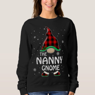 Sweatshirt Nanny Gnome Buffalo Plaid Matching Family Christma