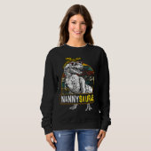 Sweatshirt Nannysaurus Léopard Rex Dinosaure Nanny Saurus Mot (Devant entier)