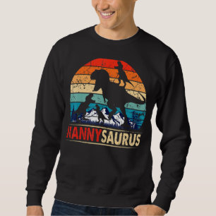 Sweatshirt Nannysaurus T Rex Nanny Dinosaur 3 Enfants Drôle M