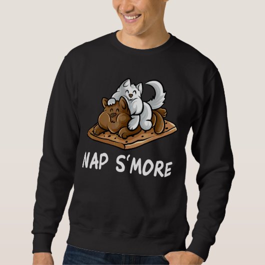 Sweatshirt Nap S'more Marshmallow Camper Chat Camping Camping (Devant)