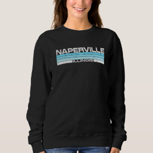 Sweatshirt Naperville State of Illinois Blue Sunset Vintage