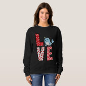 Sweatshirt Narwhal Valentines Day Love Valentine Cute Hearts (Devant entier)