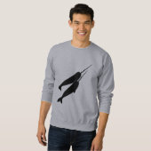 Sweatshirt Narwhals mignon nageant ensemble la silhouette (Devant entier)