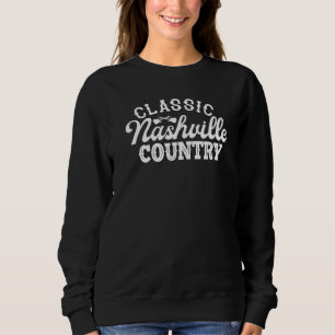 Sweatshirt Nashville Classic Country Music Tennessee Guitare 