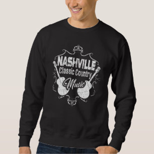 Sweatshirt Nashville Classic Country Music Tennessee Guitare 