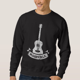 Sweatshirt Nashville Tennessee Musique Country Guitare Rétro