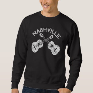 Sweatshirt Nashville Tennessee Musique Country Guitare Rétro