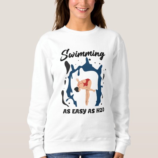 Sweatshirt Natation aussi facile que H2O - Amusante conceptio (Devant)