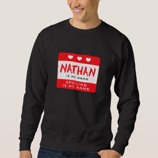 Sweatshirt Nathan Est Mon Nom Pseudo Personnalisé Custom Ali (Devant)
