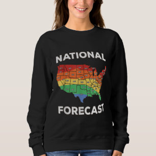 Sweatshirt National Forecast American USA Rainbow Map Gay Pri