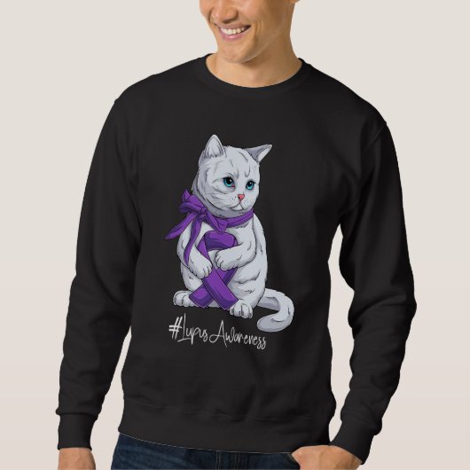 Sweatshirt National Lupus Awareness Month Purple Ribbon Cute  (Devant)