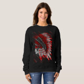 Sweatshirt Native American Indian Chief Skull Motorcycle Head (Devant entier)
