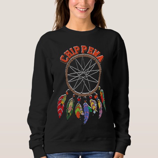 Sweatshirt Native american indian dreamcatcher Feathered Boh (Devant)