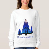 Sweatshirt Nativité de l'arbre de Noël : Oh venez, aimons-le  (Devant)