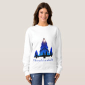 Sweatshirt Nativité de l'arbre de Noël : Oh venez, aimons-le  (Devant entier)