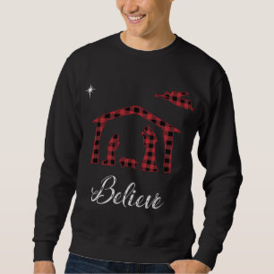 Sweatshirt Nativité de Noël Croire Jésus Naissance Buffalo Pl