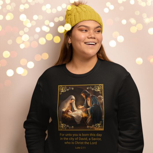 Sweatshirt Nativité de Noël Sainte Famille Religieuse Luc 2:1