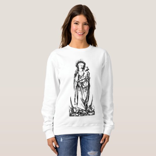 Sweatshirt Nativité de Noël Vierge et Enfant Vierge Marie (Devant entier)
