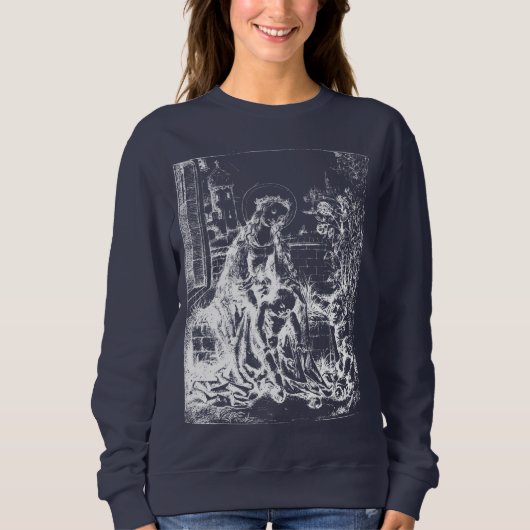 Sweatshirt Nativité de Noël Vierge et Enfant Vierge Marie (Devant)