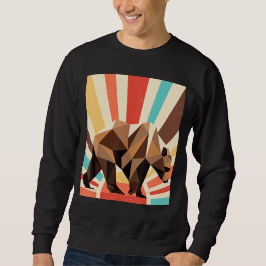 Sweatshirt Nature Animfaune Forêt Retro Ours Brown (Devant)