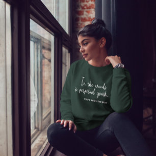Sweatshirt Nature Simple Fleur et Citation Cosy Green Femmes