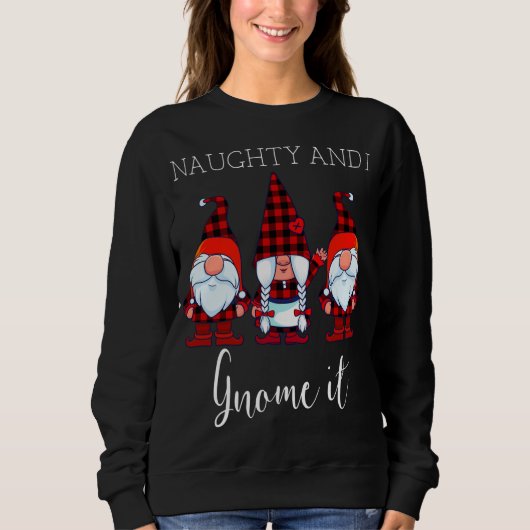 Sweatshirt Naughty et moi, ça Noël Trois Buffalo Pla (Devant)