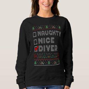 Sweatshirt Naughty Nice Diver Correspondant Groupe de Noël Py