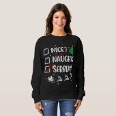Sweatshirt Naughty Nice Serbe Noël Funny Santa Hat Xma (Devant entier)