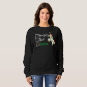 Sweatshirt Naughty Nice Unicorn Noël Mignonne Père Noël (Devant entier)